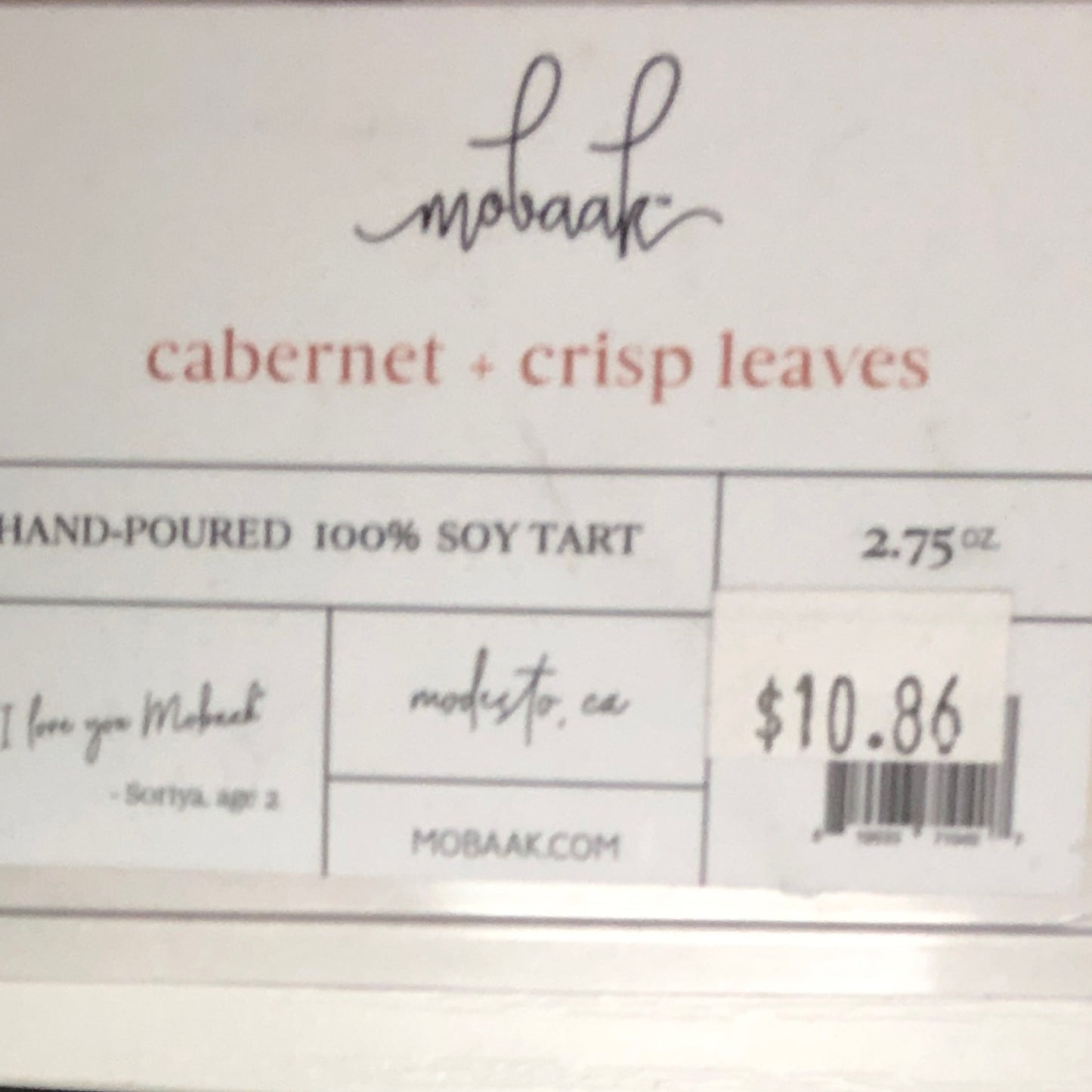 Soy Tarts(Cabernet+Crisp Leaves)