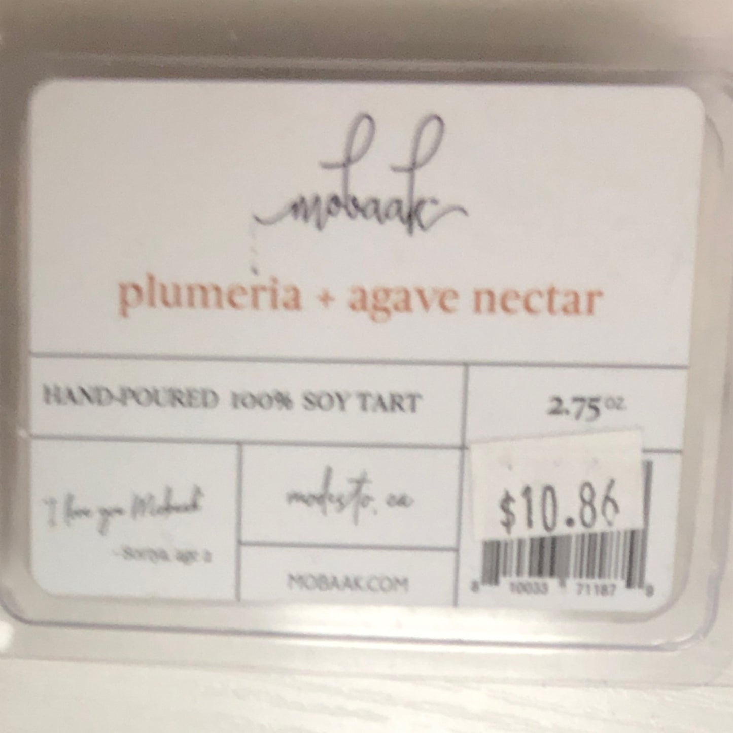 Soy Tarts (Plumeria+Agave Nectar)
