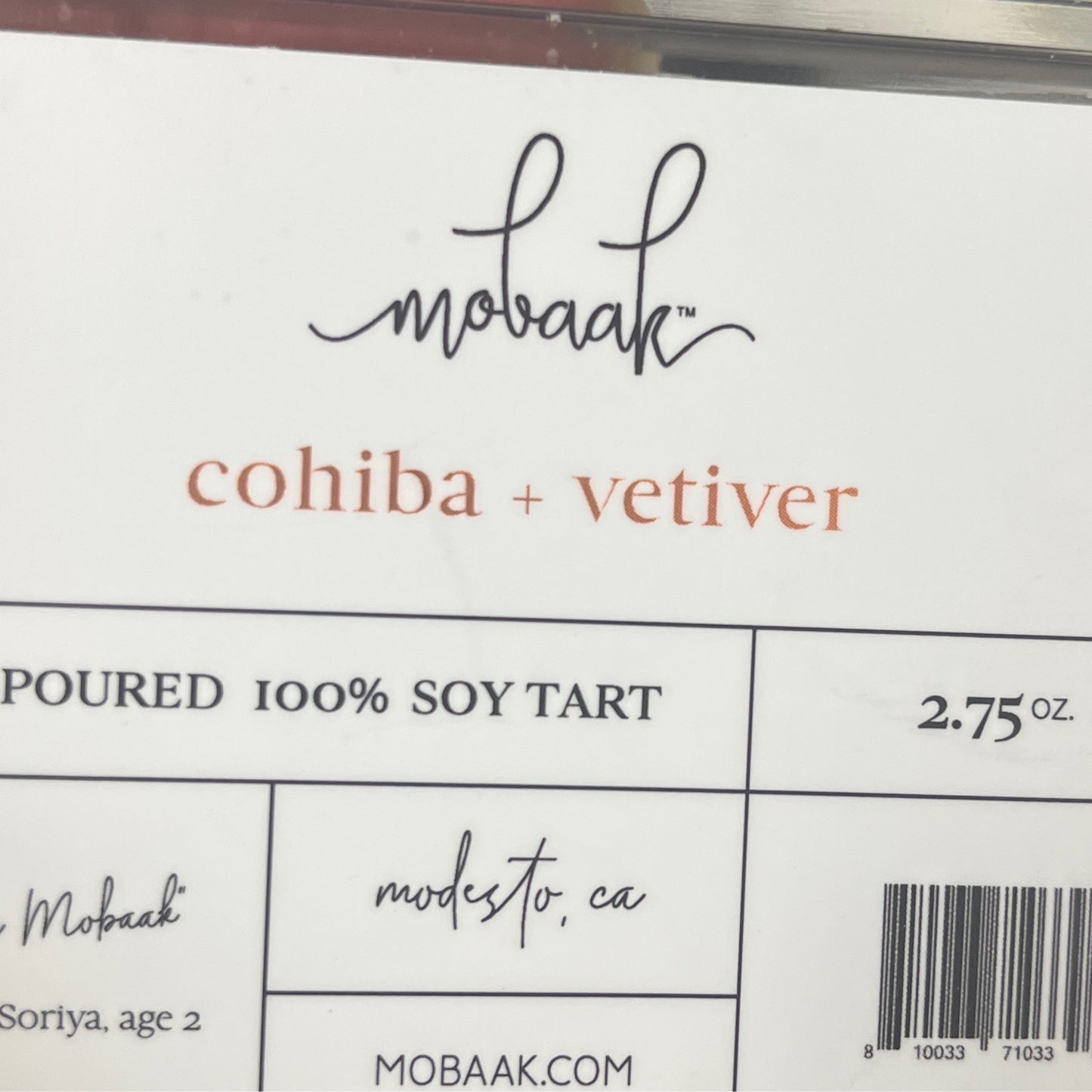 Soy Tarts ( Cohiba+Vetiver)